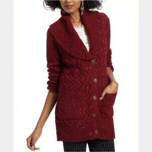Anthropologie Isabella Sinclair Farfar Alpaca Wool Chunky Cardigan Sweater Large